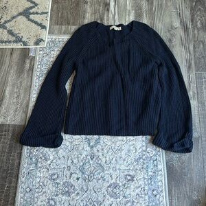 Loft thick heavy navy blue sweater (small)